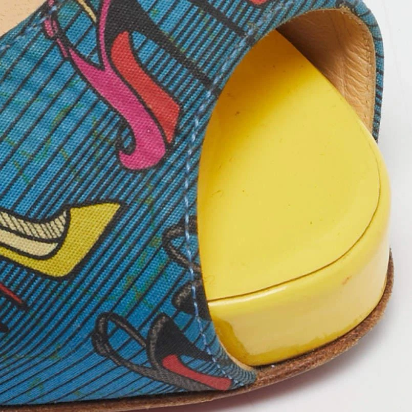 Christian Louboutin Christian Louboutin Multicolor Printed Fabric Private Number Slingback Pumps Size 39 7