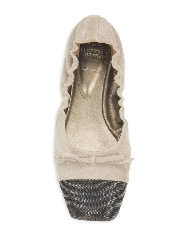 Brunello Cucinelli Bow Suede Ballet Flats 5