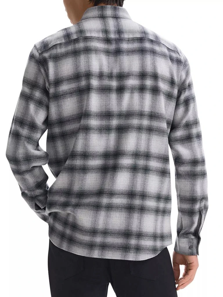 Theory Irving Shadow Plaid Flannel Shirt 4