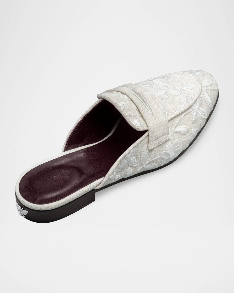 Bougeotte Embroidered Flowers Loafer Mules 3