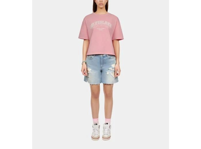 The Kooples T-Shirt Rose Clair Avec Sérigraphie Silverlake 1