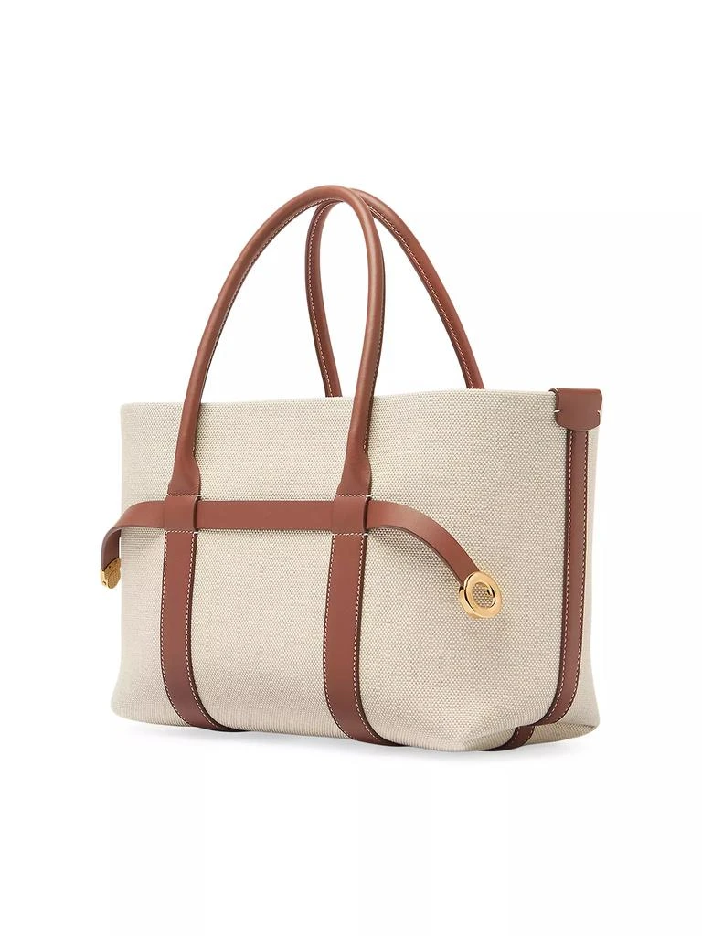 Loro Piana Small Ghiera Canvas &amp; Leather Shopper Tote Bag 3