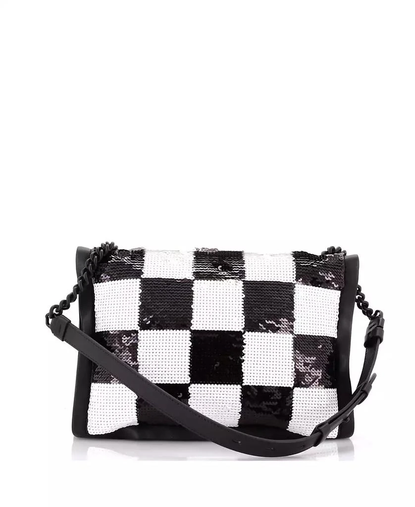 Pre-Owned Salvatore Ferragamo Small Viva Bow Flap Bag Sequin Embellished Leather 4