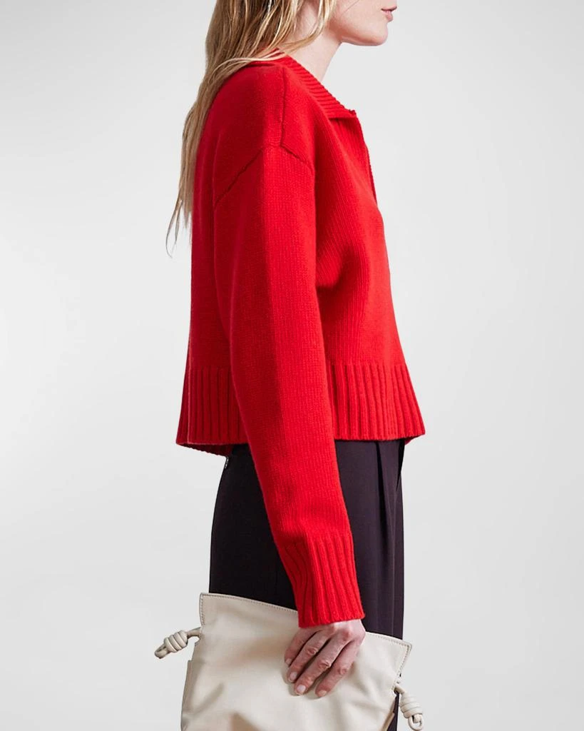 Apiece Apart Cropped Merino Wool-Cashmere Henley 5