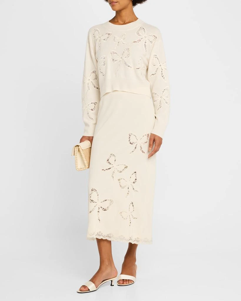 LOVESHACKFANCY Parson Lace Bow Pullover 2