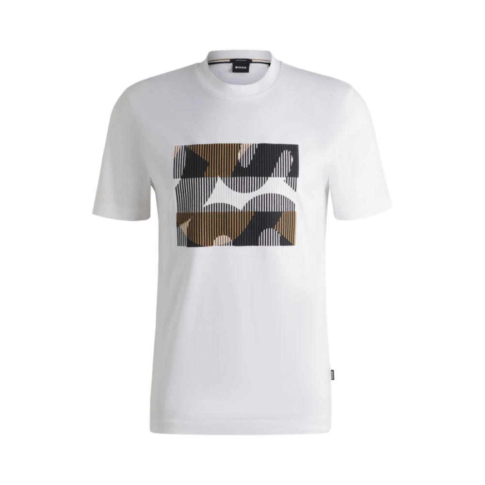 Hugo Boss Mercerized-cotton T-shirt with brand artwork 1