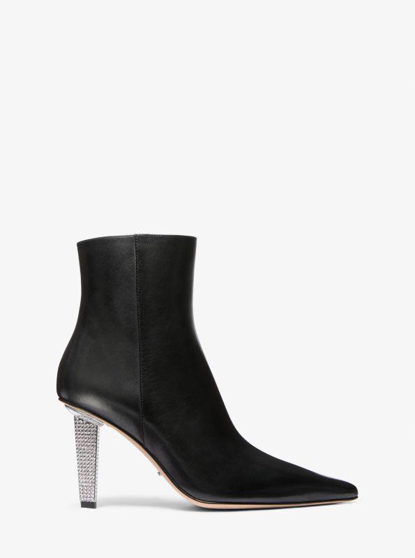 Michael Kors Halle Embellished Leather Ankle Boot