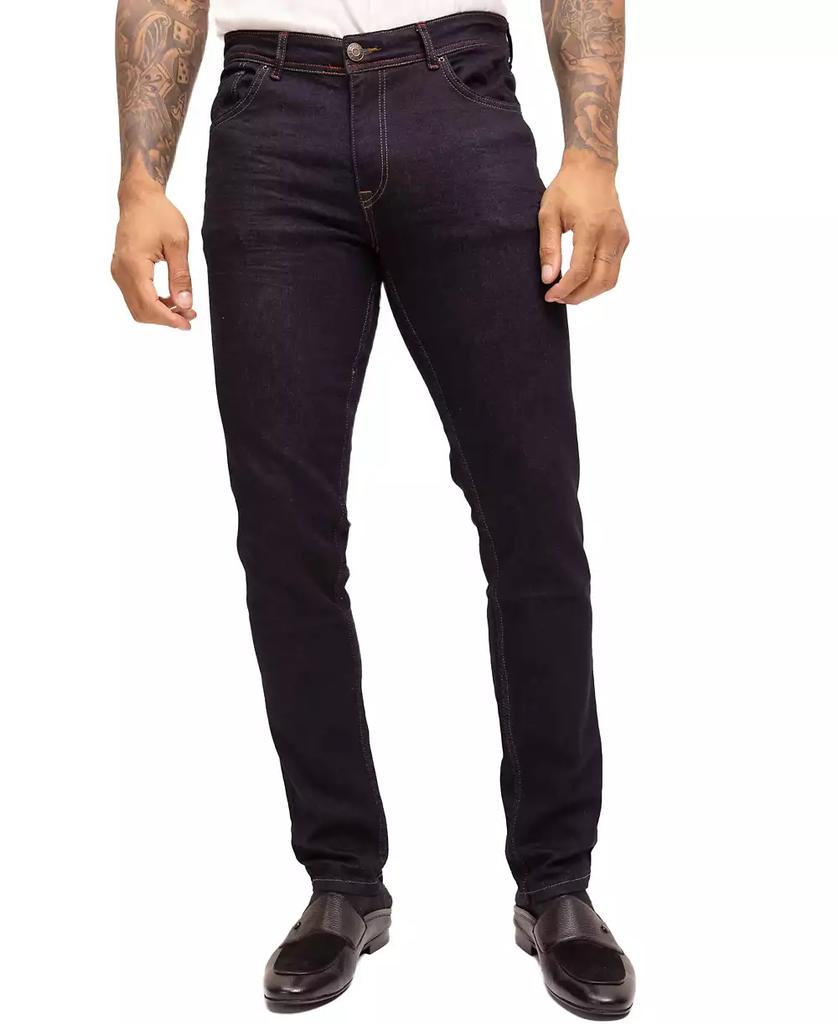 RON TOMSON Men's Modern Contrast Stitch Zip Fly Jeans