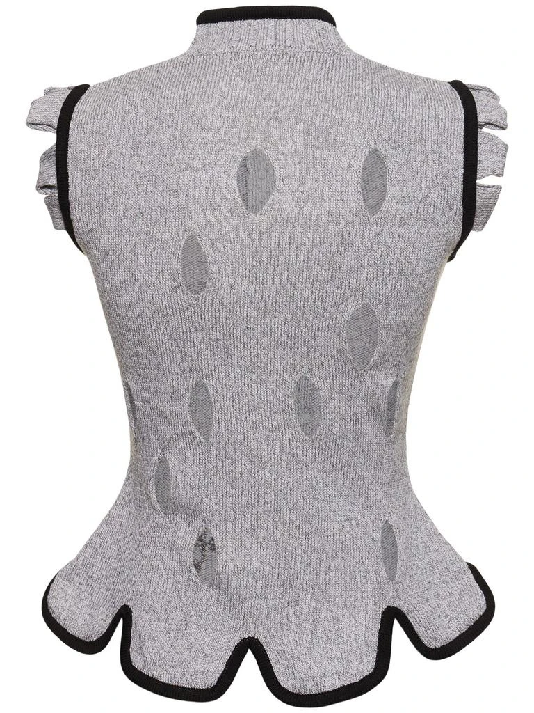 CORMIO Perry Zip-up Cotton Blend Knit Vest 4