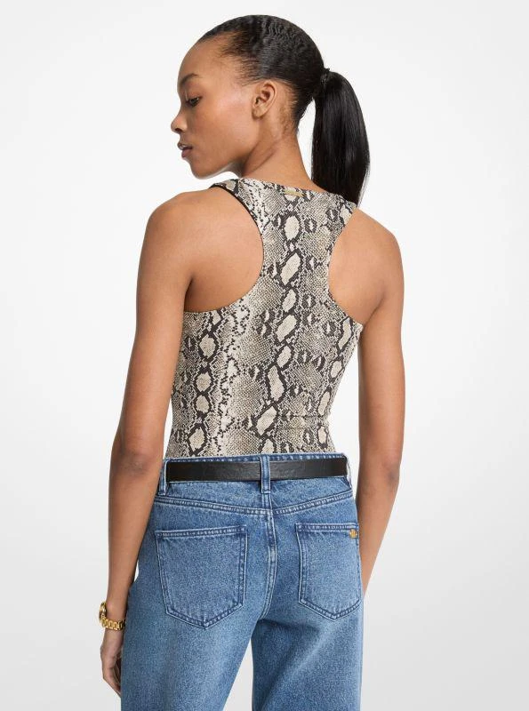 undefined Snake Print Scoop-Neck Bodysuit 2