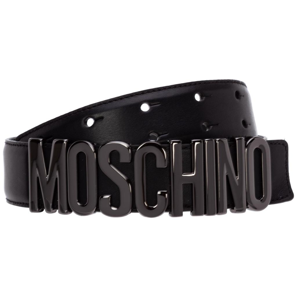 MOSCHINO ロゴベルト Belt in leather with logo | Moschino