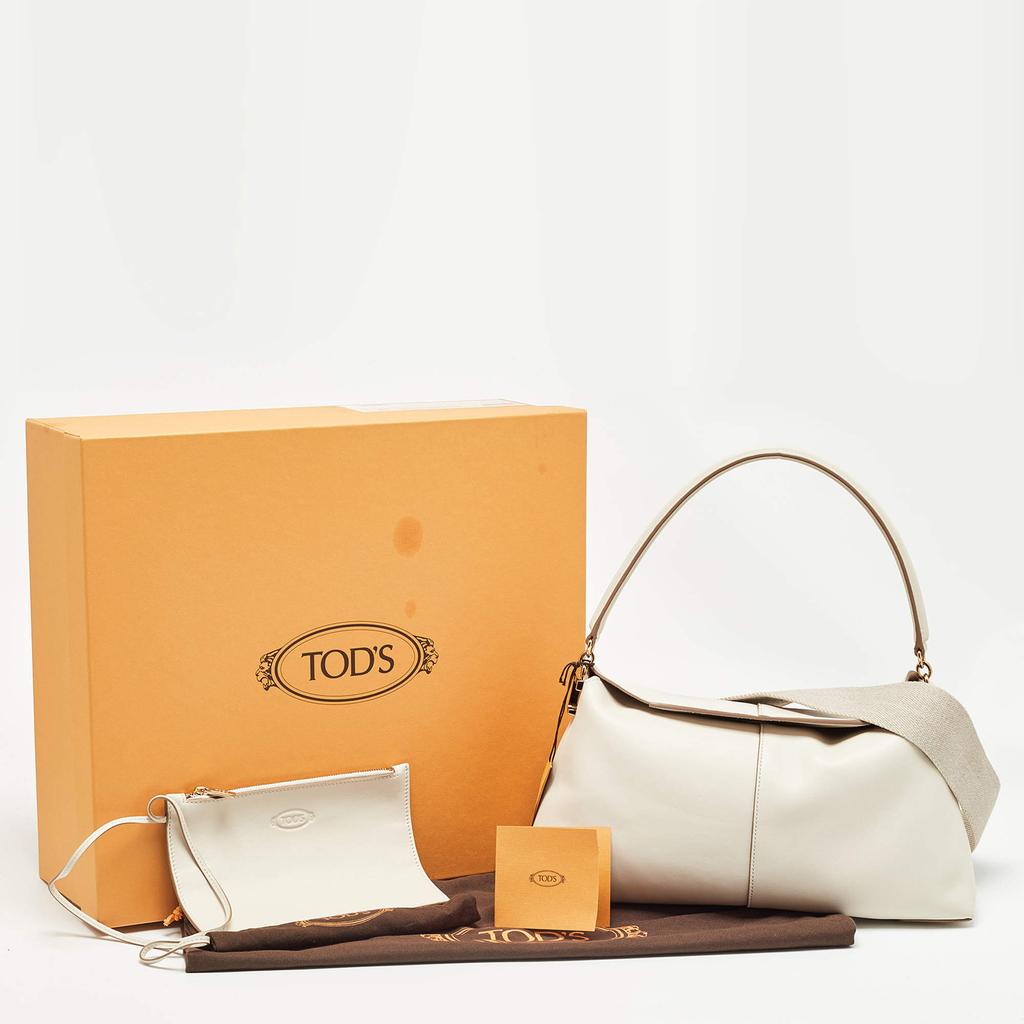 Tod's Tod's Off White Leather Small T Case Shoulder Bag Tod's Tod's Off White Leather Small T Case Shoulder Bag