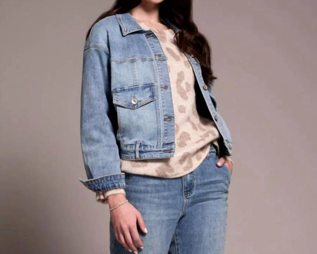 Tribal Tribal - Classic Drop Shoulder Denim Jacket 3