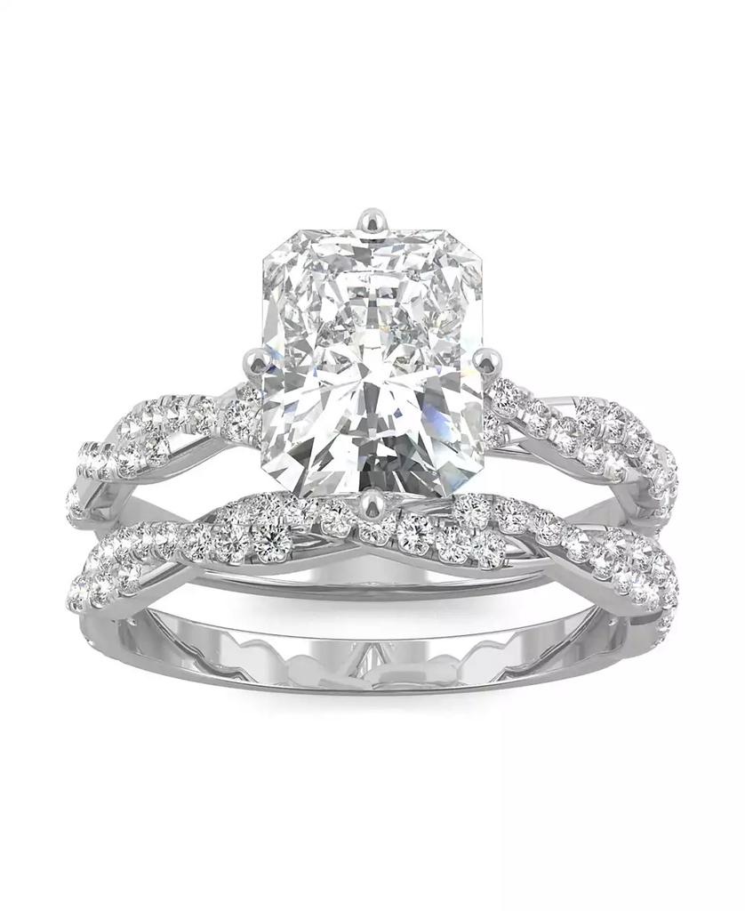 Charles & Colvard Moissanite Radiant Bridal Set 3-3/8 ct. t.w. Diamond Equivalent in 14k White Gold