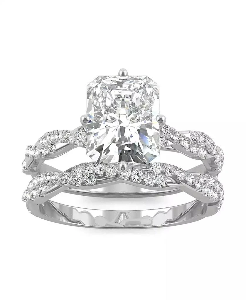 Charles & Colvard Moissanite Radiant Bridal Set 3-3/8 ct. t.w. Diamond Equivalent in 14k White Gold 1