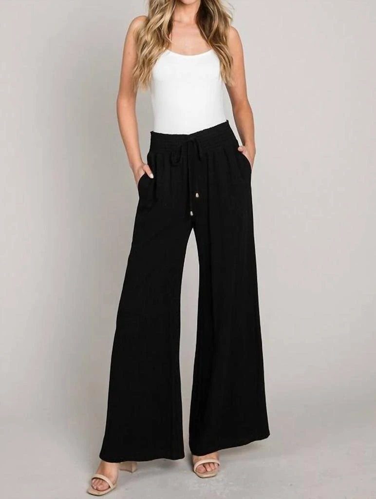 ALLIE ROSE Allie Rose - Drawstring Wide Leg Pant - Plus