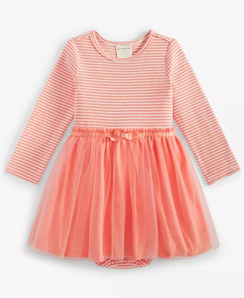 First Impressions Baby Girls Striped Tulle-Skirt Bodysuit Dress, Created for Macy's 1