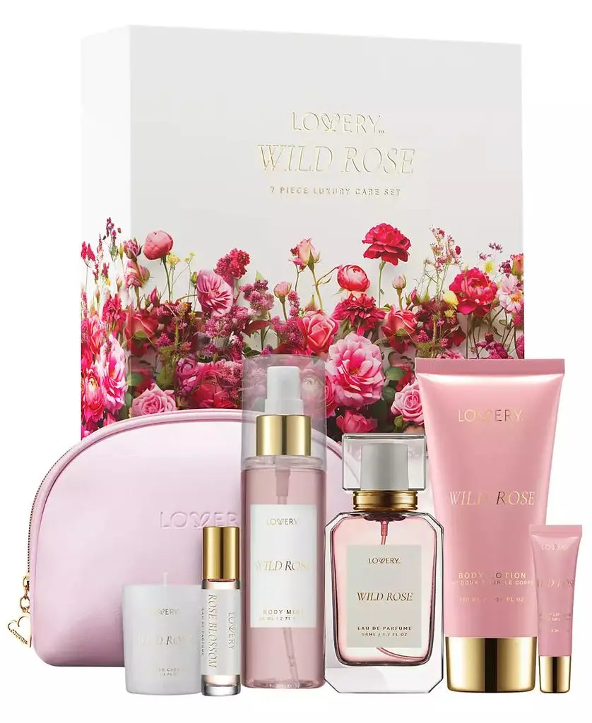 Lovery 7-Pc. Wild Rose Bath and Body Care Gift Set