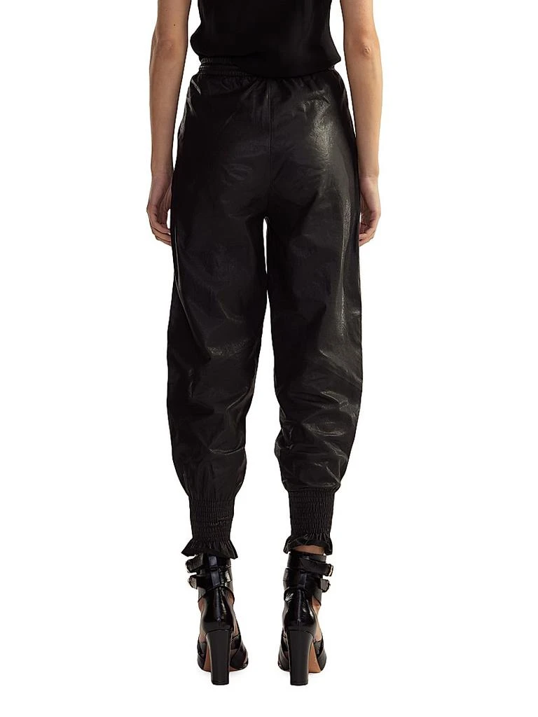 Cynthia Rowley Leather Drawstring Joggers 3