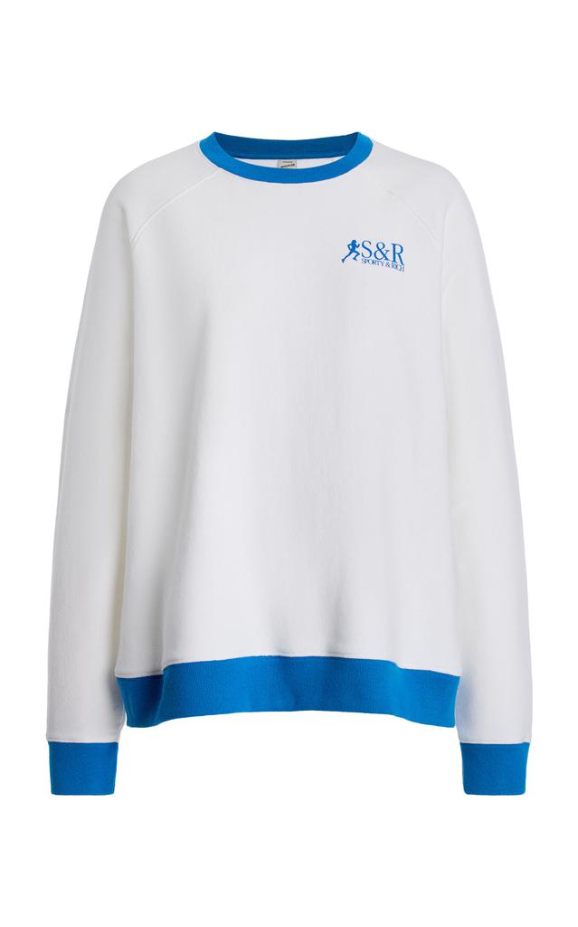 Sporty & Rich Sporty & Rich - SR Runner Cotton-Blend Sweatshirt - White - M - Moda Operandi