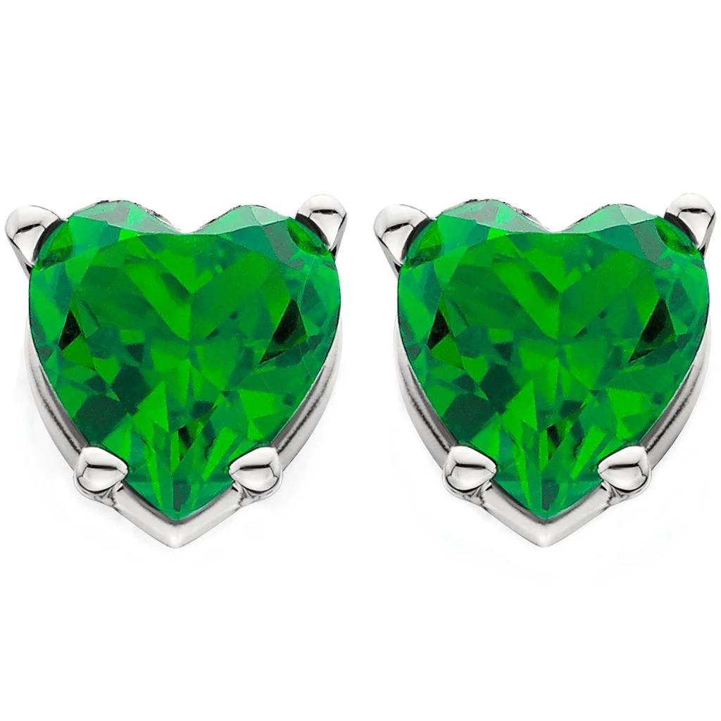 Pompeii3 1Ct Emerald Heart Studs in 14k White, Yellow, or Rose Gold Earrings
