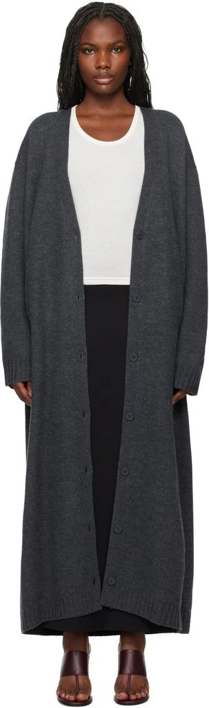 The Frankie Shop Gray Emi Long Knit Cardigan 1