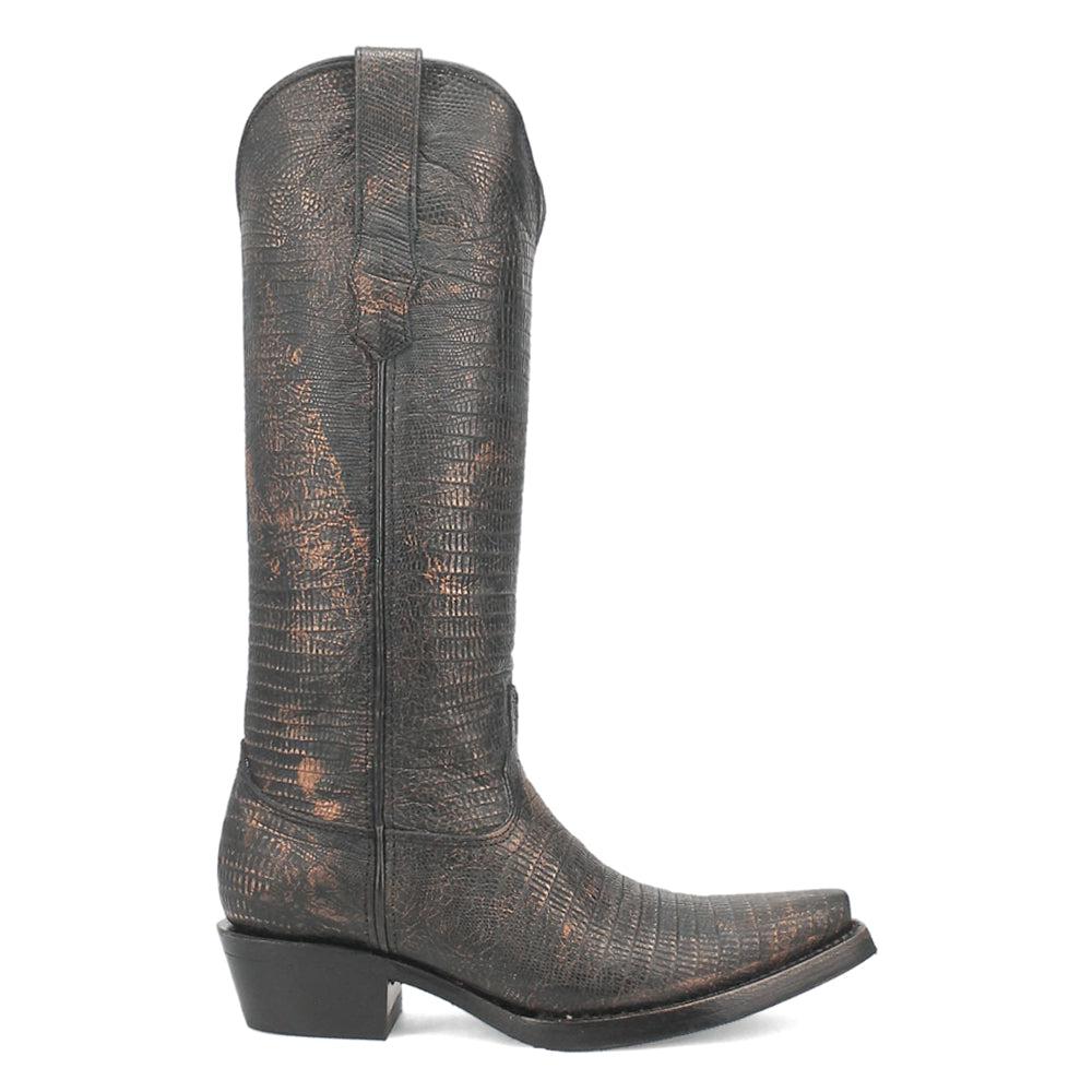 Dingo Athena Lizard Print Snip Toe Cowboy Boots