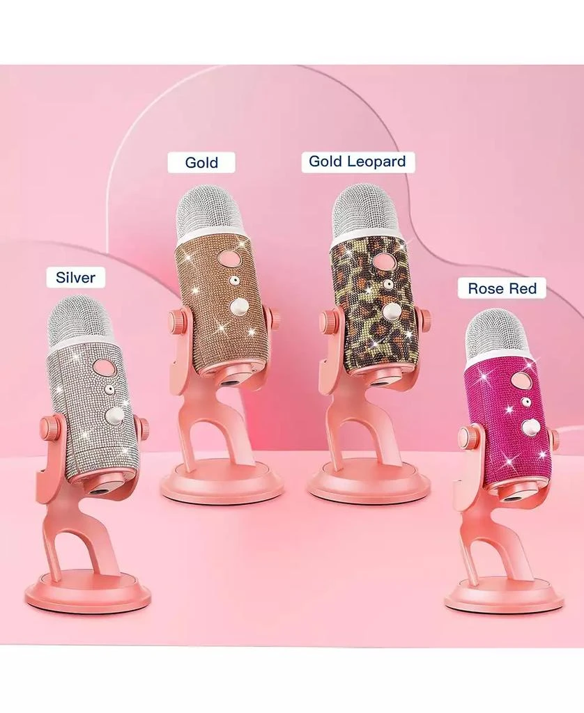 ZealSound Blue Yeti Bling Sticker, Rhinestone Crystal Diamond DIY Decoration Shiny Skin Cover for Yeti 
Yeti Pro Microphones (Silver 4