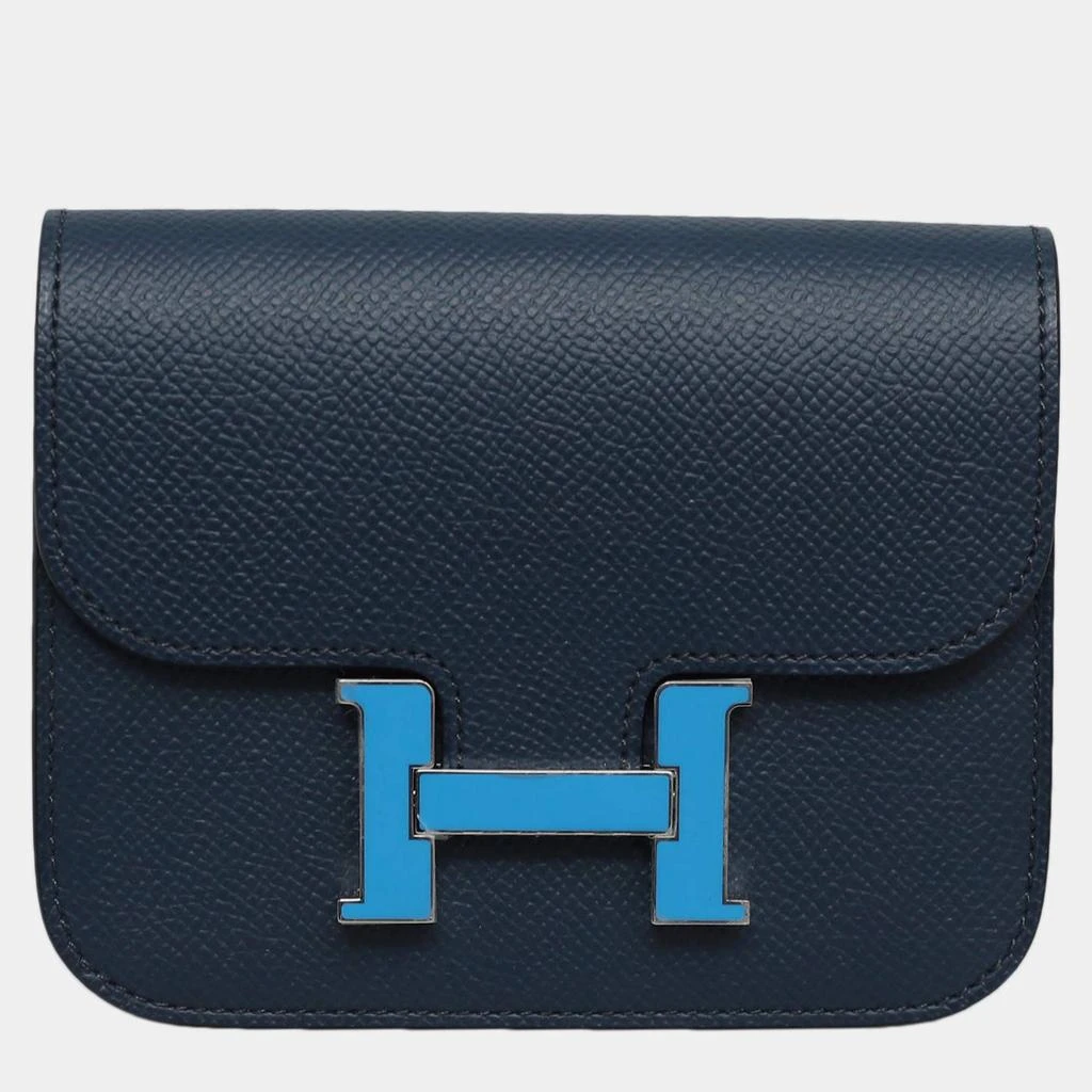 Hermes Hermes Blue Epsom Constance Slim Wallet 1