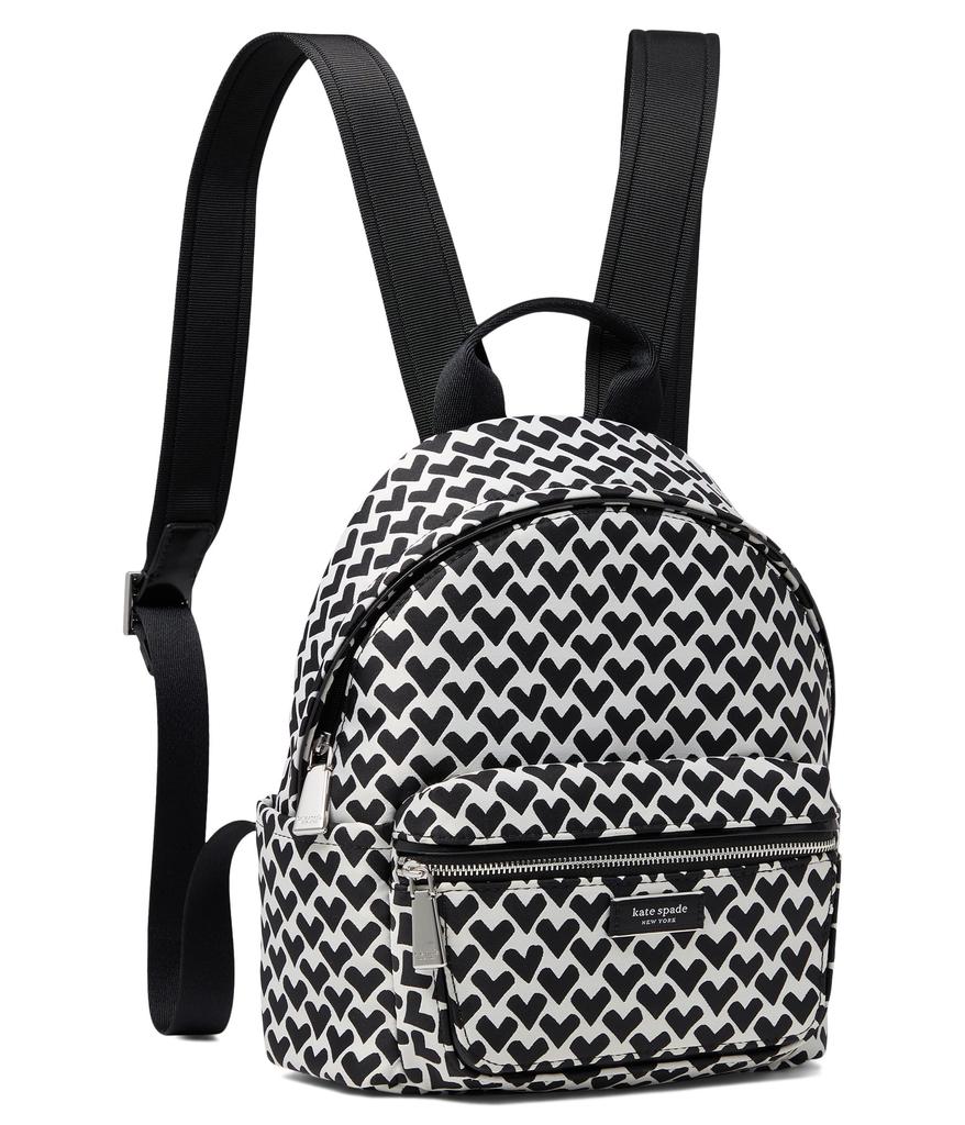 Kate Spade Sam Icon Modernist Hearts Jacquard Fabric Small Backpack