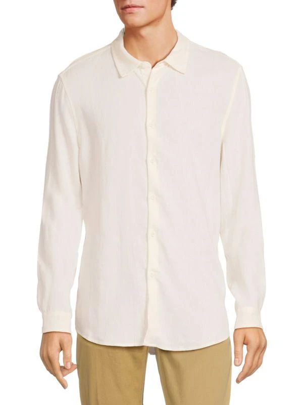 Onia Long Sleeve Linen Blend Shirt 1