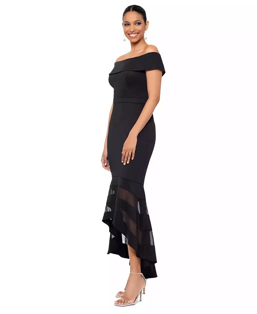XSCAPE Women's Illusion High-Low Fit & Flare Dress 3