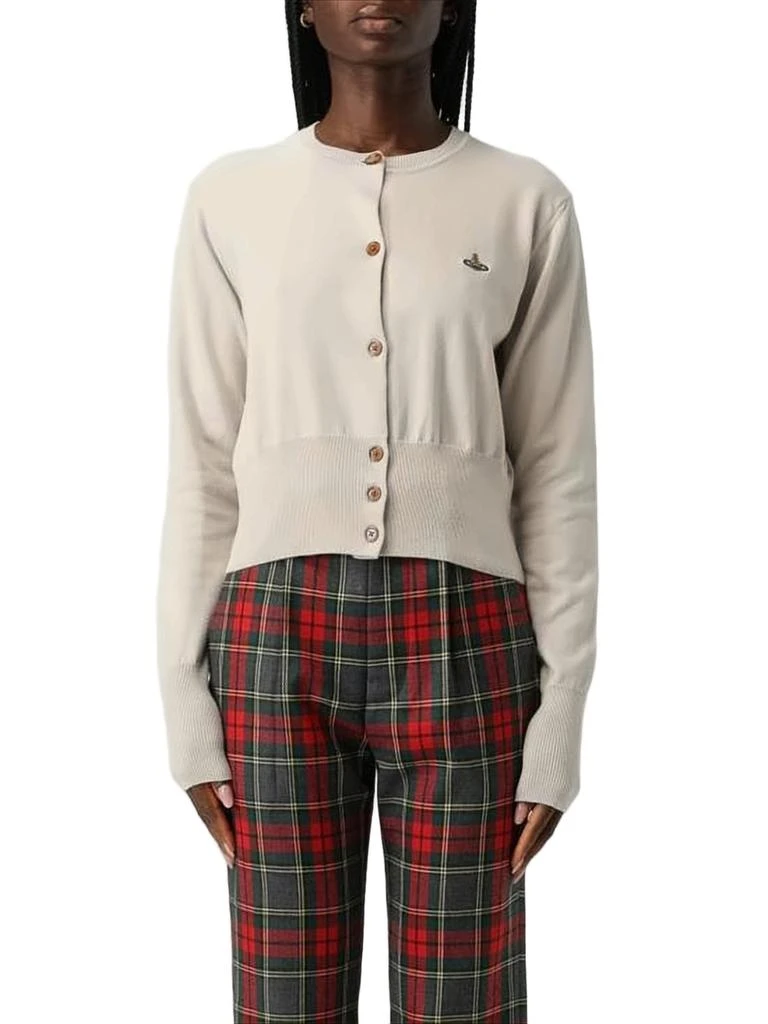 Vivienne Westwood Cropped Knit Cardigan with Fitted Waistband