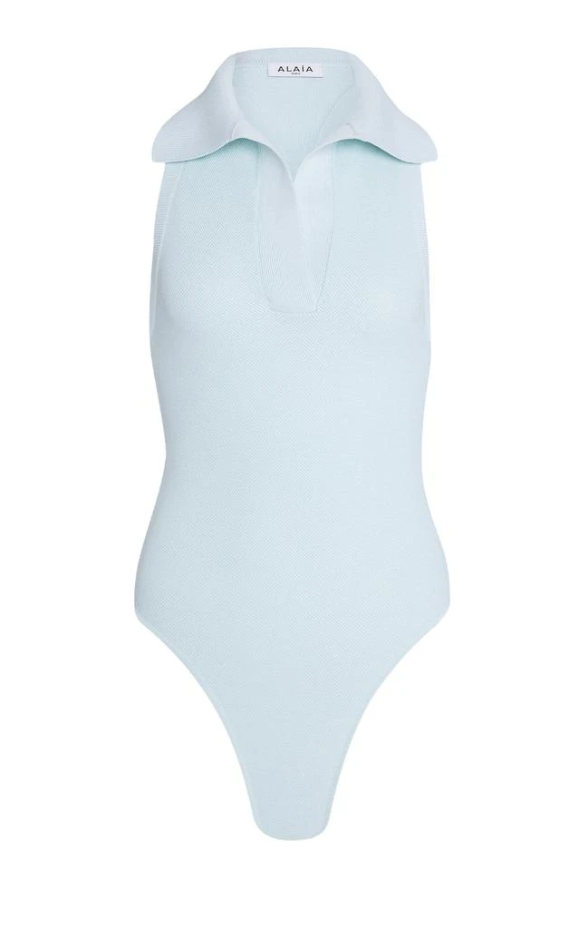 Alaïa ALAÏA - Racerback Knit Polo Bodysuit - Blue - FR 38 - Moda Operandi 1
