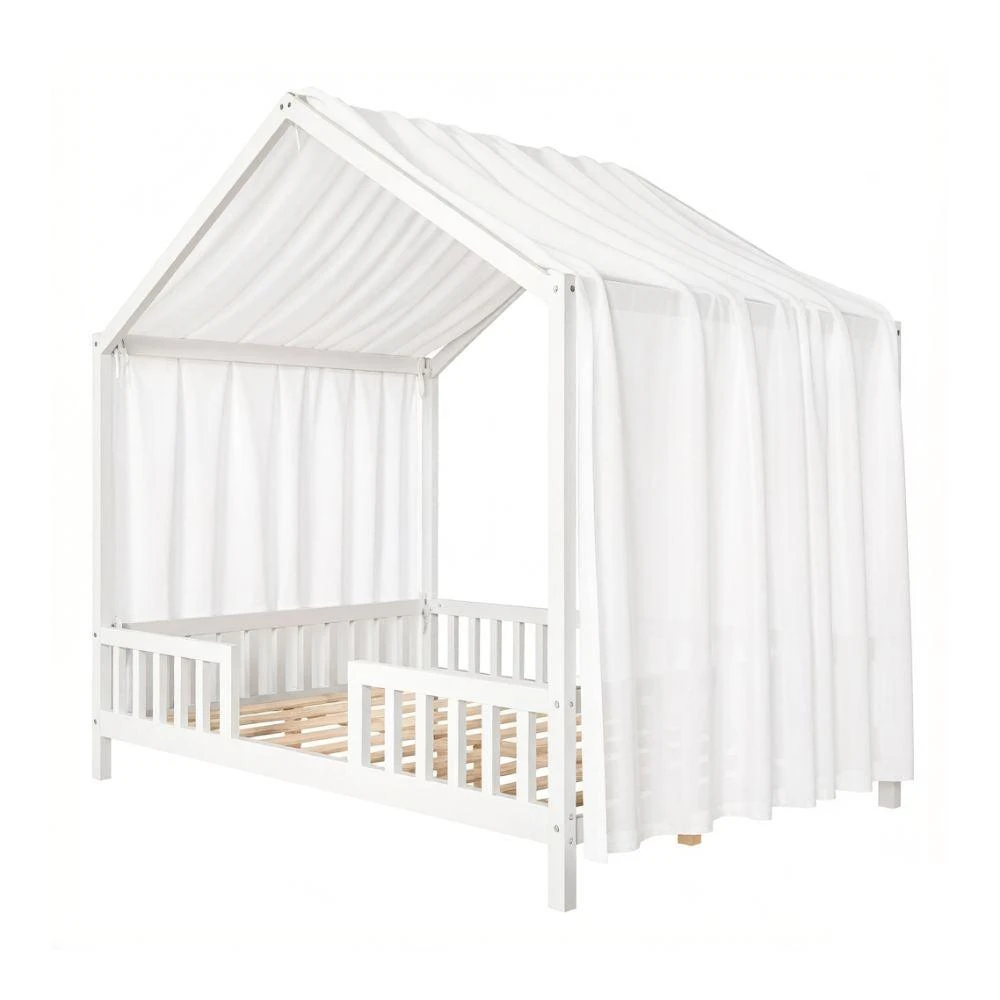 GOODSILO House Shape Kids Floor Bed with Canopy