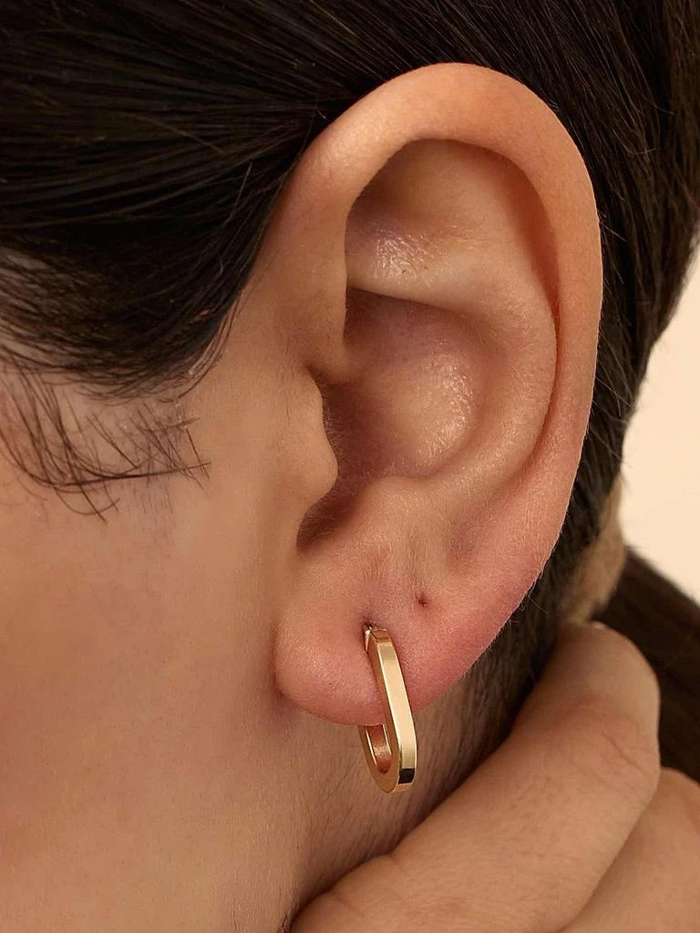 Oradina 14K Yellow Gold Shift Drop Earrings 4
