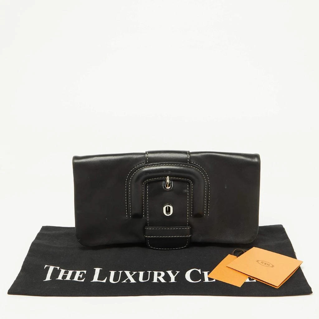 Tod's Tod's Black Leather Lucy Flap Clutch 13