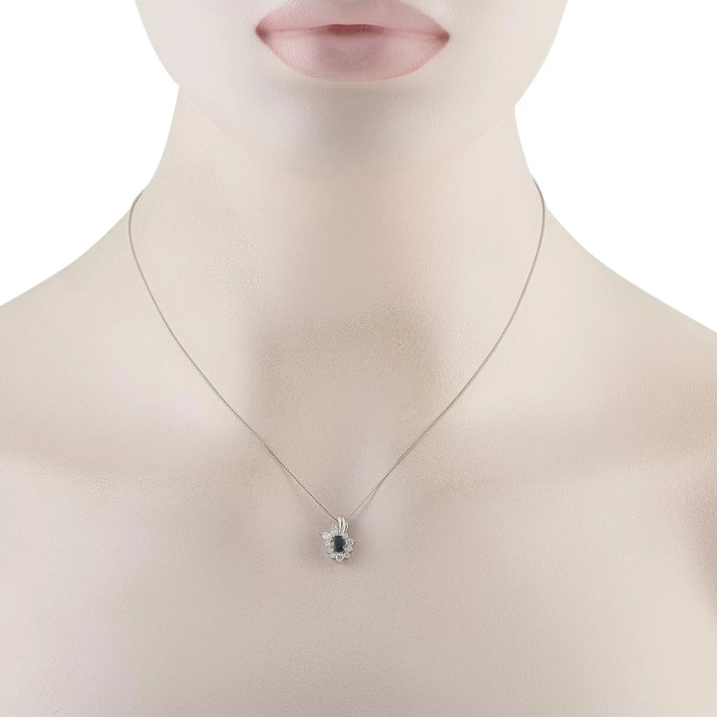 LB Exclusive Platinum 0.37ct Diamond and Alexandrite Pendant Necklace MF24-011426 2