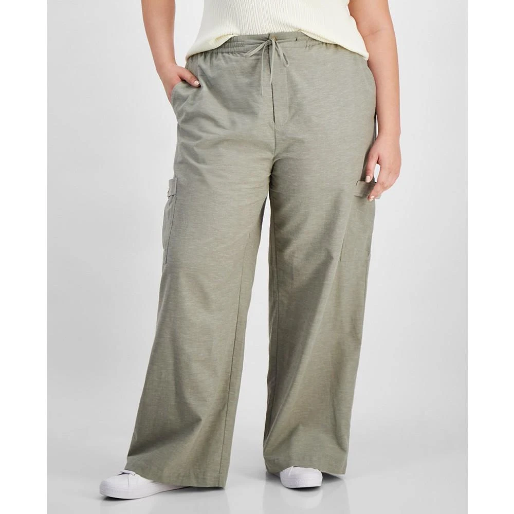 And Now This Trendy Plus Size Drawstring-Waist Cargo Pants