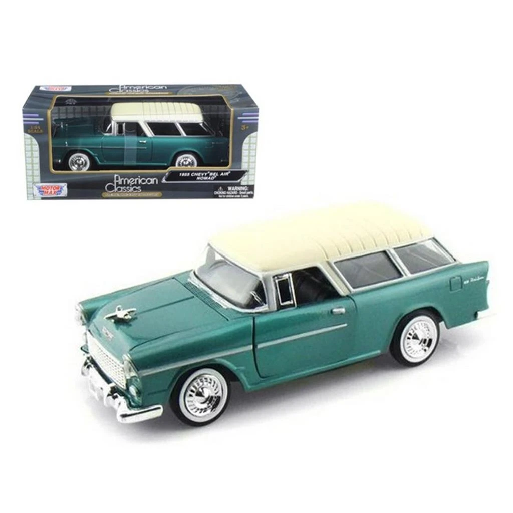 Motormax 1955 Chevrolet Nomad Green 1-24 Diecast Model Car 1