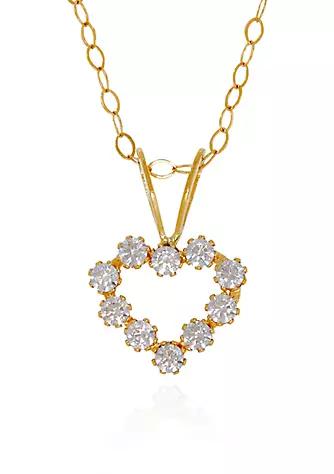 Belk
Co. Kids Cubic Zirconia Heart Pendant Necklace in 14K Yellow Gold