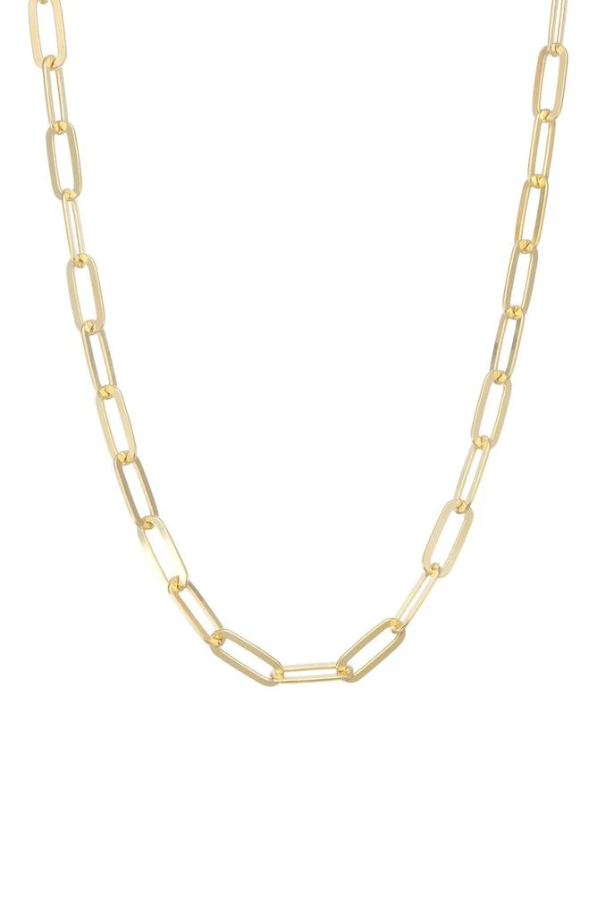 FZN 14K Gold Plated Paperclip Chain Necklace