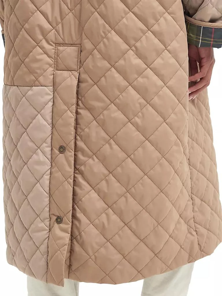 Barbour Barbour x Ganni Burghley Colorblocked Quilted Shell Coat 8