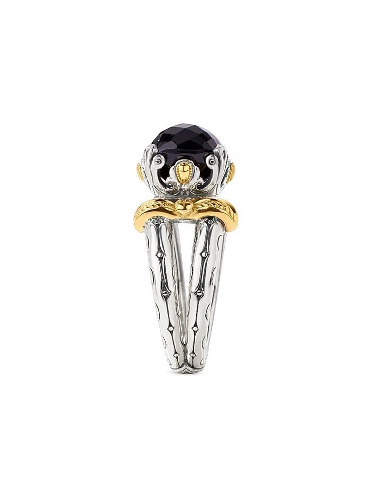 Konstantino Anthos Dual Ray Sterling Silver, 18K Yellow Gold & Black Onyx Solitaire Ring 2