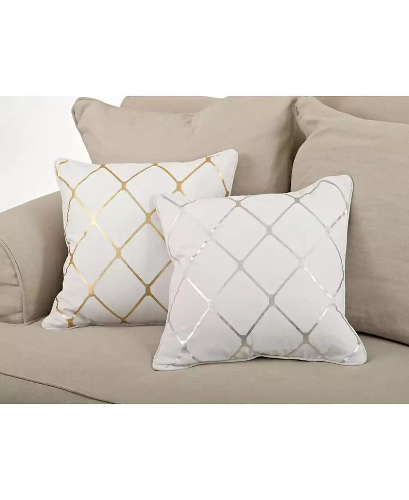 Saro Lifestyle Metallic Diamond Decorative Pillow, 18" x 18" 4
