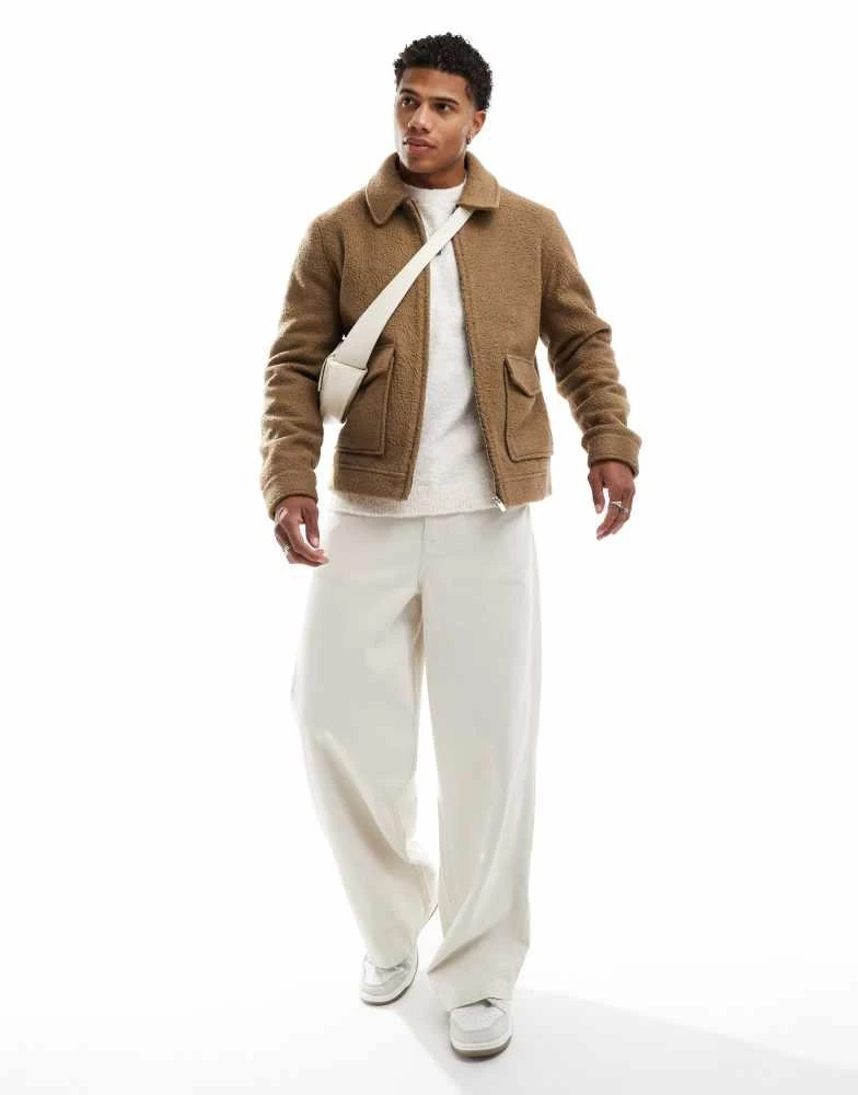 New Look New Look boucle jacket in camel 2