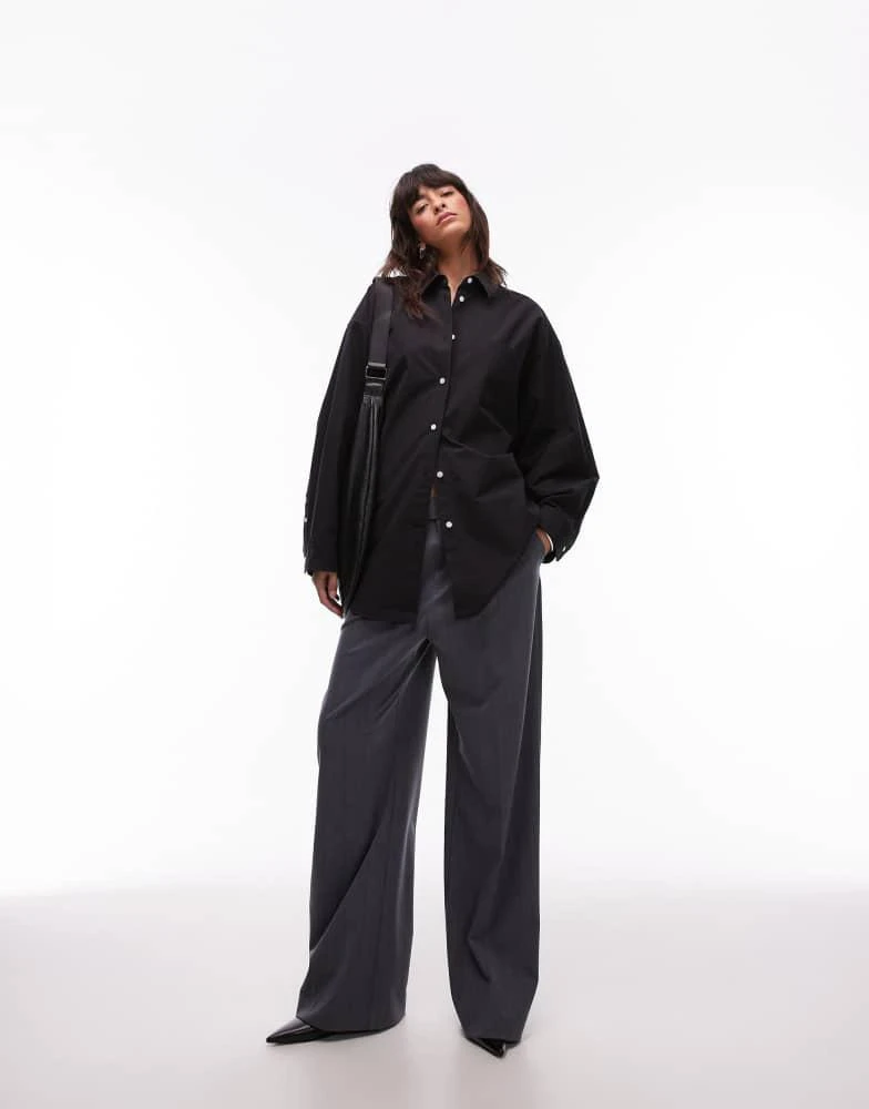 ARKET ARKET oversized structured shirt with batwing sleeves in black 1
