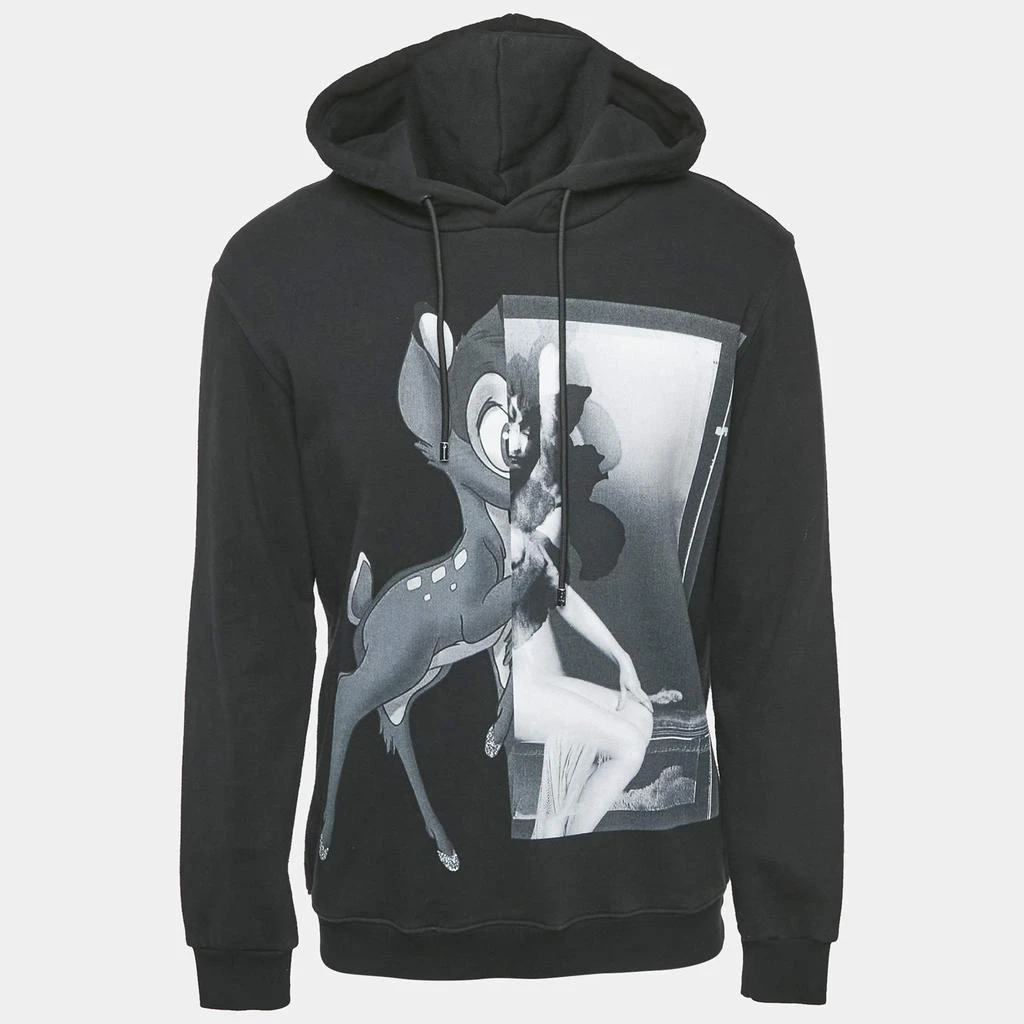 Givenchy Givenchy Black Printed Cotton Hooded Sweatshirt M 1