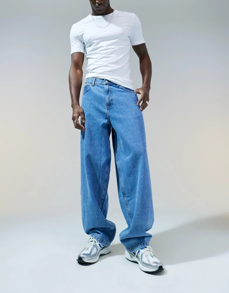 ASOS ASOS DESIGN super baggy jeans in light wash blue 4