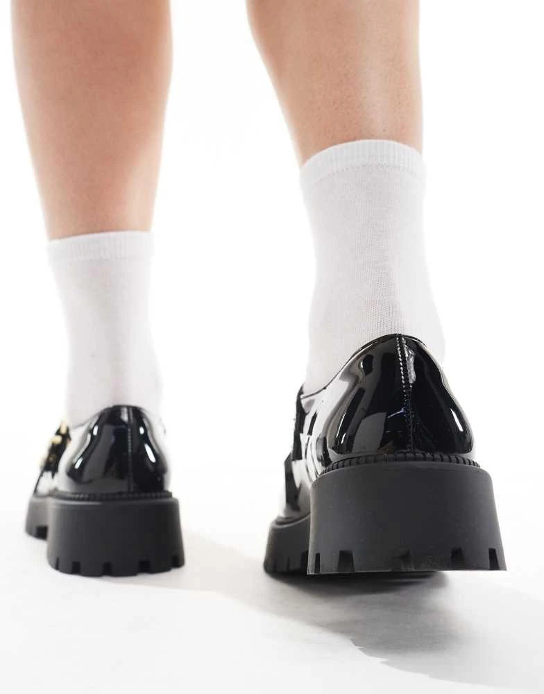 Schuh schuh Wide Fit Lucette T-bar mary janes in patent black leather 4